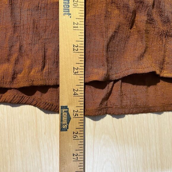 Nanette Lepore Rust Blouse XL Ruffle Crochet Flutter Boho Festival Hippie - Picture 7 of 8